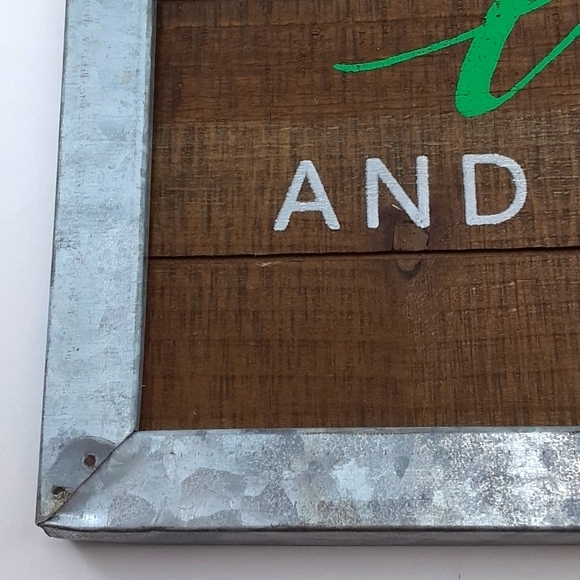 Wall Sign Art - Galvanized Metal,Wood & Paint NWOT - Picture 6 of 8